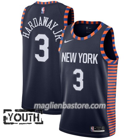 Maglia NBA New York Knicks Tim Hardaway Jr 3 2018-19 Nike City Edition Navy Swingman - Bambino